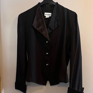 Black Blazer with Satin Lapel & Cuffs Vintage